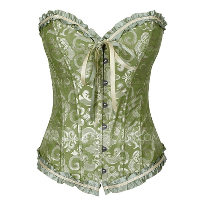 [US$ 14.99] Satin Strapless Lace-Up/Front Busk Closure Shapewear (125041420)