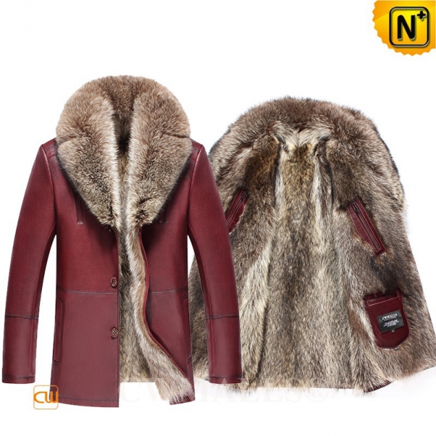 USA Brand | CWMALLS® Detroit Raccoon Fur Leather Jackets CW836023[Customizable Leather Jacket]