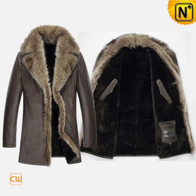 USA Brand | CWMALLS® Milwaukee Fur Trim Shearling Coat CW852468 [Extreme Cold Weather Clothing]
