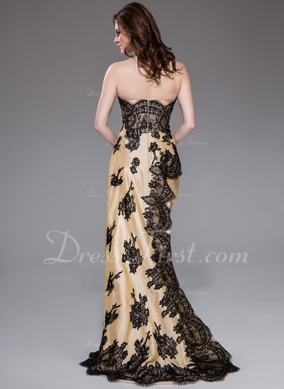 Vestido tubo Escote corazón Asimétrico Tafetán Vestido de baile de promoción con Cordón - Image 2