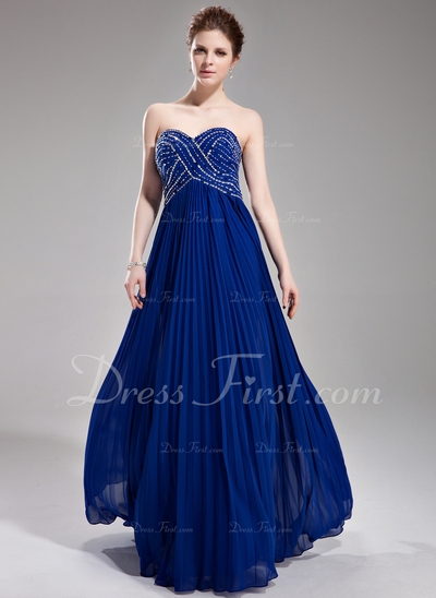 Vestidos princesa/ Formato A Coração Chá comprimento De chiffon Vestido de baile com Bordado Lantejo