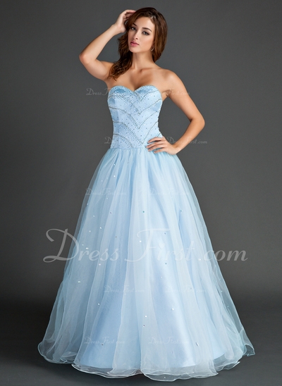 Vestidos princesa/ Formato A Coração Chá comprimento Organza de Cetim Vestido de baile com Bordado (