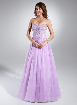 Vestidos princesa/ Formato A Corao Ch comprimento Organza de Vestido quinceanera com Bordado (021015