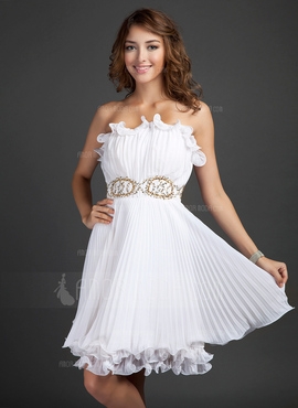 Vestidos princesa/ Formato A Decote recortado Joelho de comprimento De chiffon Vestido de boas vinda