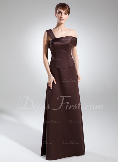 Vestidos princesa/ Formato A Sem o ombro Chá comprimento Cetim Vestido para a mãe da noiva (00801573