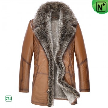 Vilnius Mens Brown Fur Coat CWMALLS