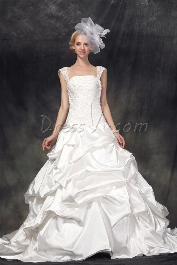 Vintage A-line Square Floor-Length Nastye s Wedding Dress