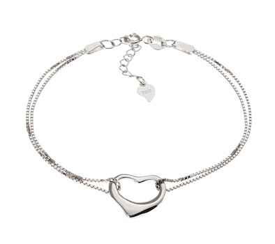 White Gold Plated Open Heart Bracelet By John Greed Favething White Gold Plated Open Heart Bracelet By John Greed