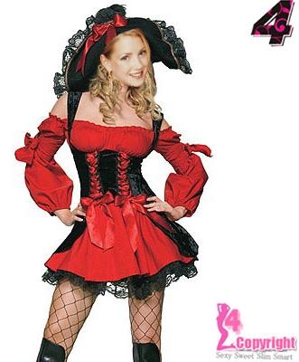 Wholesale Sexy Red Sea Rover Costume