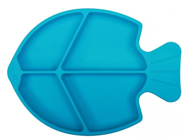 Wholesale Silicone Baby Feeding Dish BPA-Free Suction Plate Fish Shape