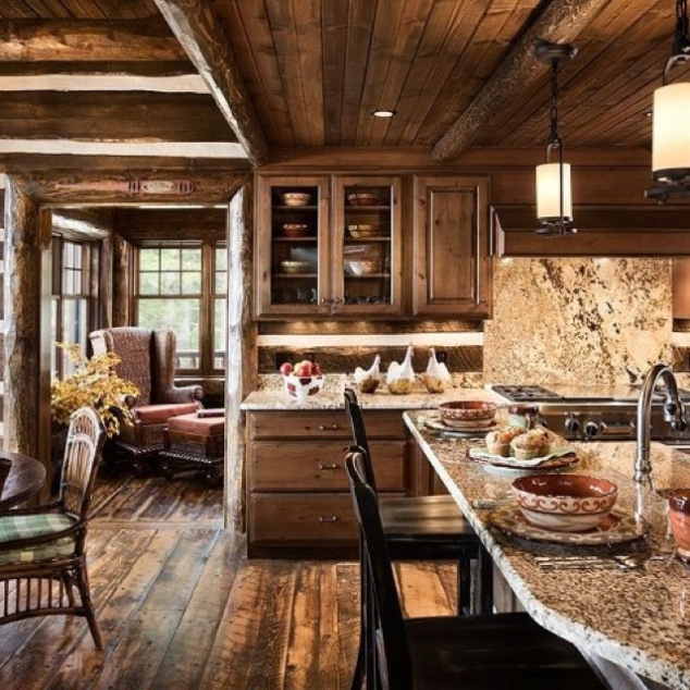 Wide Hardwood and Ceiling Beams