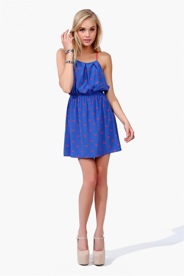 Wing Span Dress - Blue - Image 3