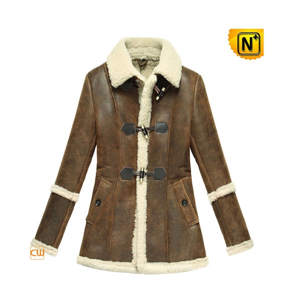 Women Brown Shearling Sheepskin Jacket CW614022