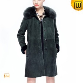 Women Long Shearling Leather Coat CW644392