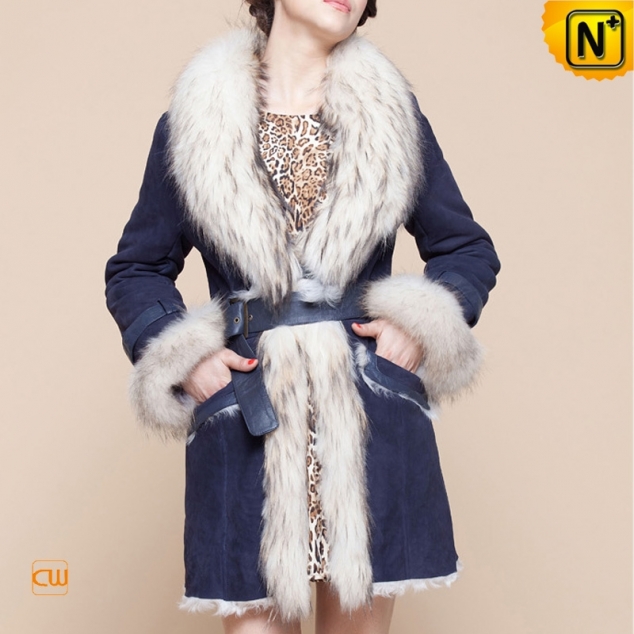 Women Raccoon Fur Trim Coat CW601050