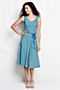 Women's Regular Pattern V-neck Shirred Shoulder Dress