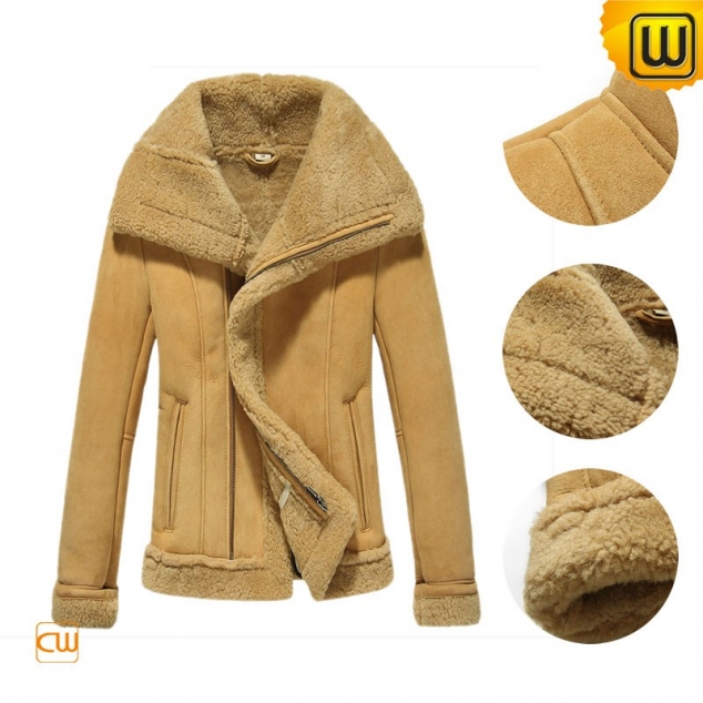 Women Shearling Lined Bomber Jacket CW640106