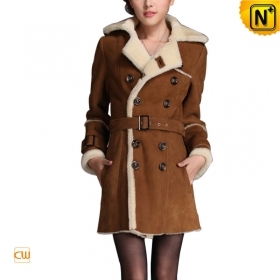 Women Sheepskin Peacoat CW695161 - cwmalls.com