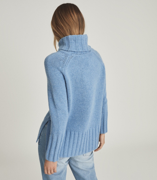 Wool Cashmere Blend Roll Neck Sweater - Image 2