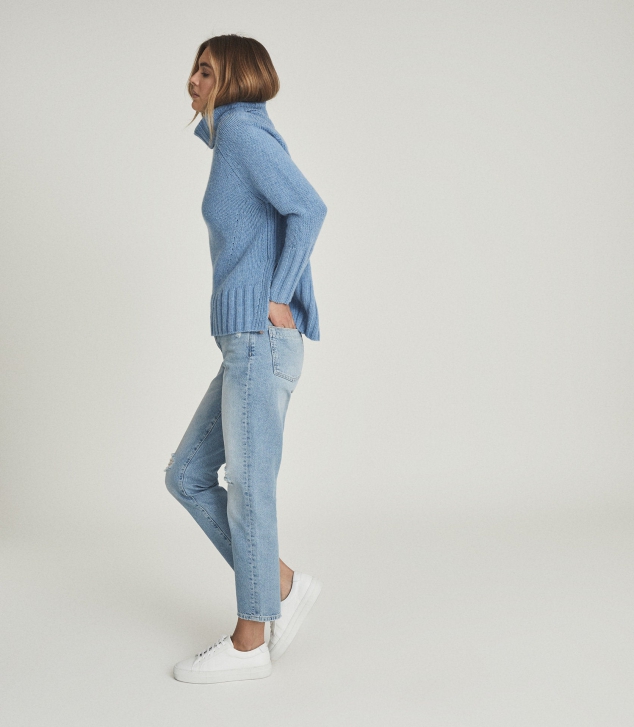 Wool Cashmere Blend Roll Neck Sweater - Image 3