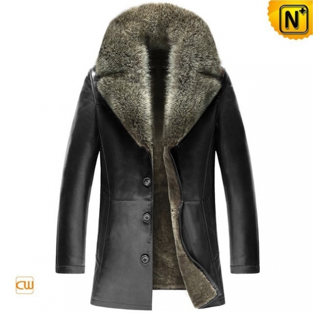 Yekaterinburg Mens Fur Leather Coat CWMALLS