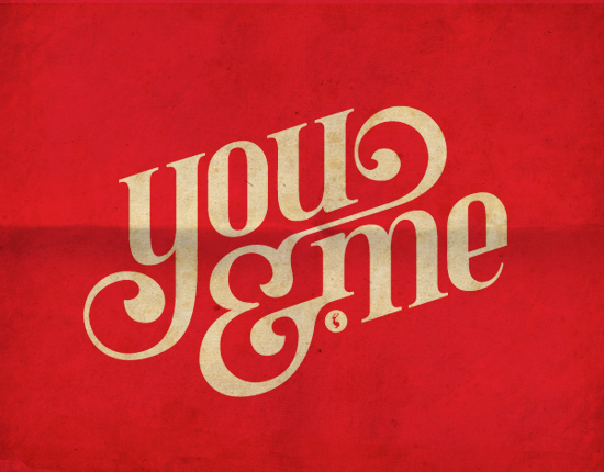 You & Me graphic with great typography for a tattoo