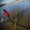 Biking on a Frozen Lake Michigan