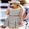 Black and White Pinstripes Contrast Chiffon Top Dress