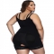 Black Underbust Bodysuits Boyshort Open Crotch Lace Slimming Belly