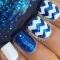 Blue & white nail art - Nail Art