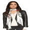 Classic Skinny Fringed Roses Silk Scarf by Rockins - Fave Clothing, Shoes & Accessories