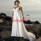 Imperium V-Ausschnitt Gericht Zug Chiffon Ärmellos Strand Brautkleider