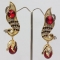 Maroon and Off White Stone Studded Imitation Earring - Earrings