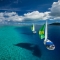 Sailing the azzure waters of Tahiti