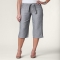 Natural linen stripe crops
