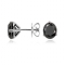 Black Diamond Stud Earrings in Sterling Silver - Gifts for fiance