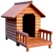 Log dog house with front porch - Dog houses