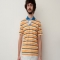 Dead stock vintage striped polo shirt yellow white orange blue - Casual wear