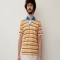 Dead stock vintage striped polo shirt yellow white orange blue