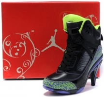 Air Jordan 3.5 High Heels Women Black Green - Jordan 3.5 High Heels