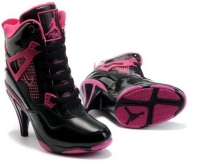 Air Jordan 4 High Heels Pink Black - Air Jordan 4 High Heels 