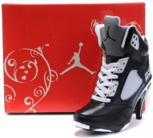 Air Jordan 5 High Heels Women Black White - Jordan 5 High Heels