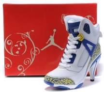 Air Jordan Spizike Heels White Blue Yellow - Air Jordan Spizike Heels
