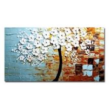 Amazing White Flowers Oil Painting Free Shipping - Flower Paintings