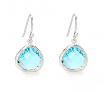 Aqua Glow Rhodium Plated Earrings by John Greed - Jewelry