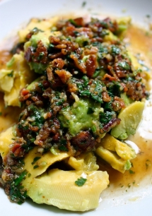 Avocado with Warm Bacon Cilantro Dressing - Recipes