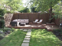 backyard raised seating area - Backyard ideas