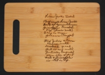 Bamboo Cutting Board with Laser Engraved Recipe - Gift ideas
