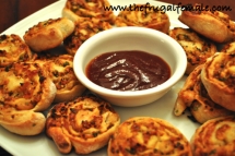 Barbeque Chicken Pinwheels - Cooking