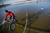 Biking on a Frozen Lake Michigan - Places i would like to travel